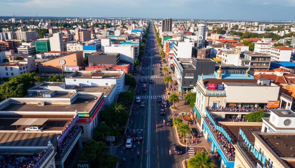 Cidade de Belém dividida entre as cores do Remo e Paysandu em dia de clássico Cidade de Belém dividida entre as cores do Remo e Paysandu em dia de clássico