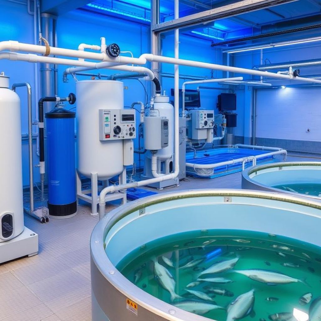 Sistema de recirculação de água para aquicultura intensiva Sistema de recirculação de água para aquicultura intensiva